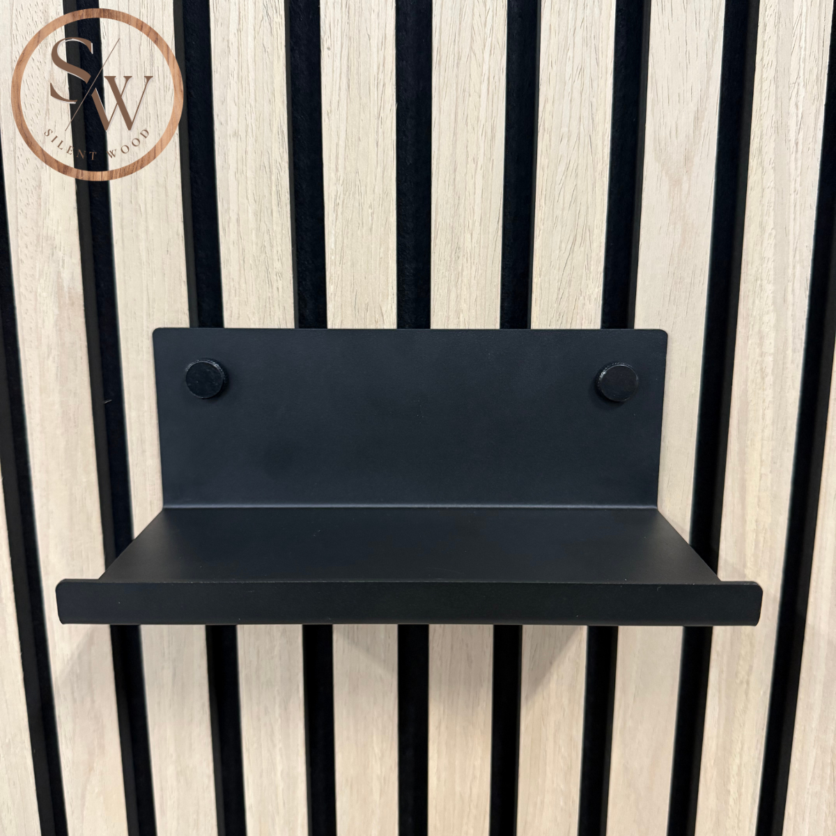 Liten Hylla till Akustikpanel 20 cm - Svart