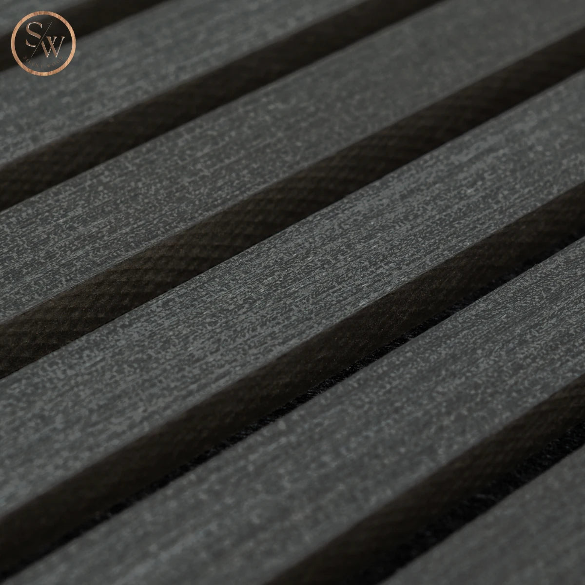 Akustikpanel Premium Black oak närbild mdf