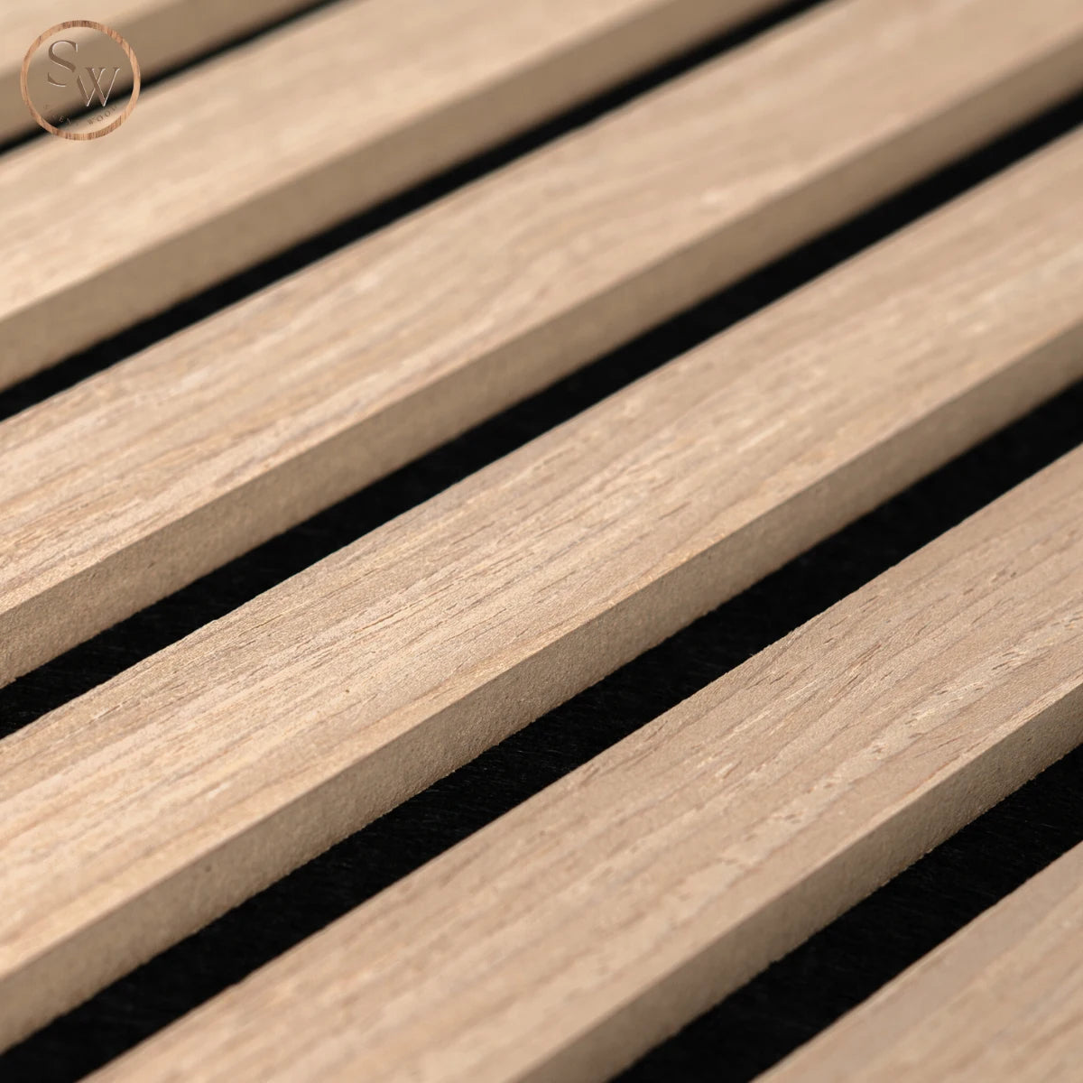 Akustikpanel Standard light oak närbild mdf