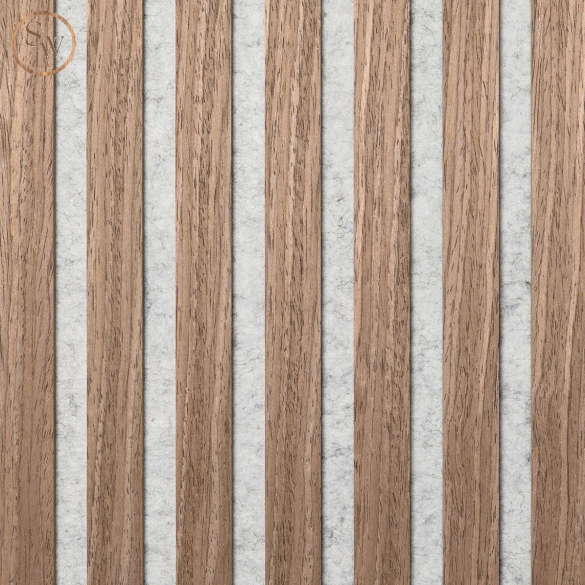 Standard Light brown oak grey felt närbild rakt framifrån