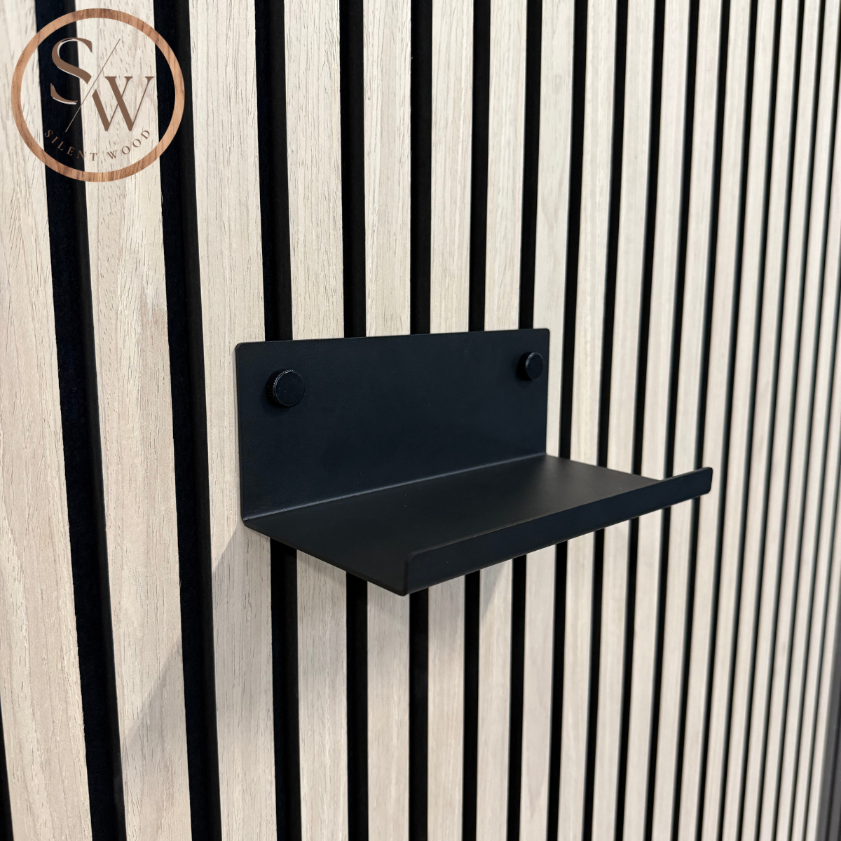 Liten Hylla till Akustikpanel 20 cm - Svart