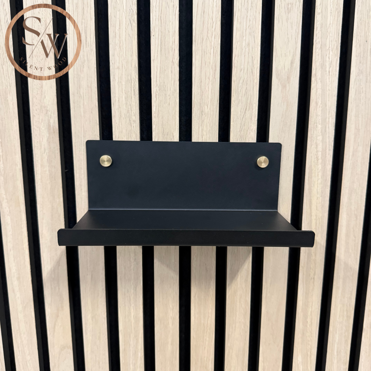 Liten Hylla till Akustikpanel 20 cm - Mässing