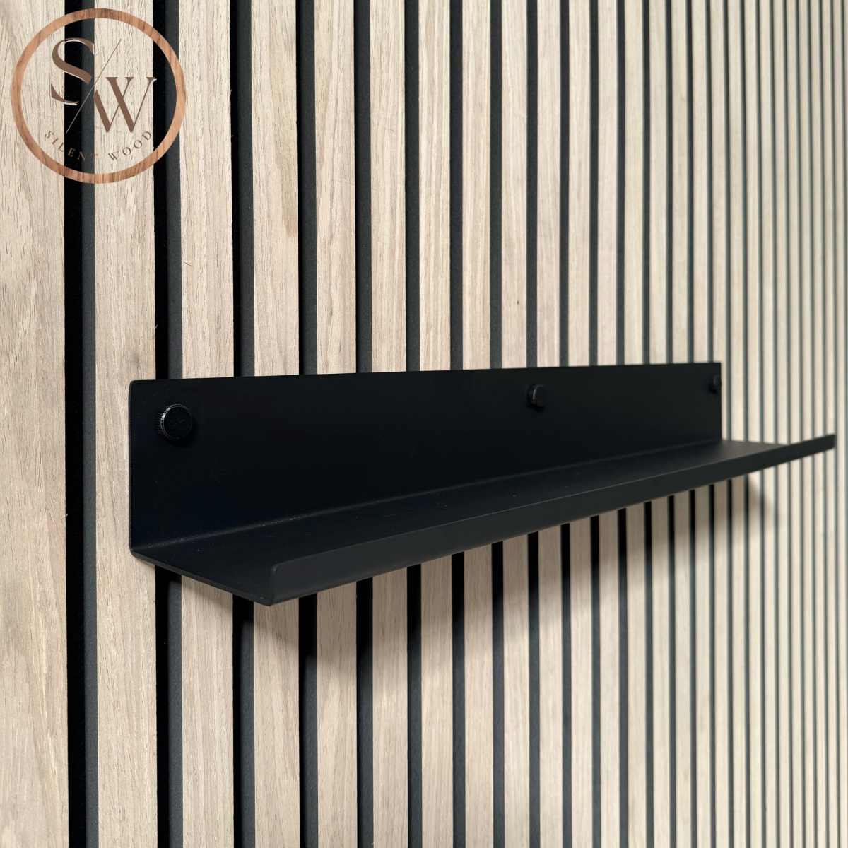 Stor Hylla till Akustikpanel 60 cm - Svart