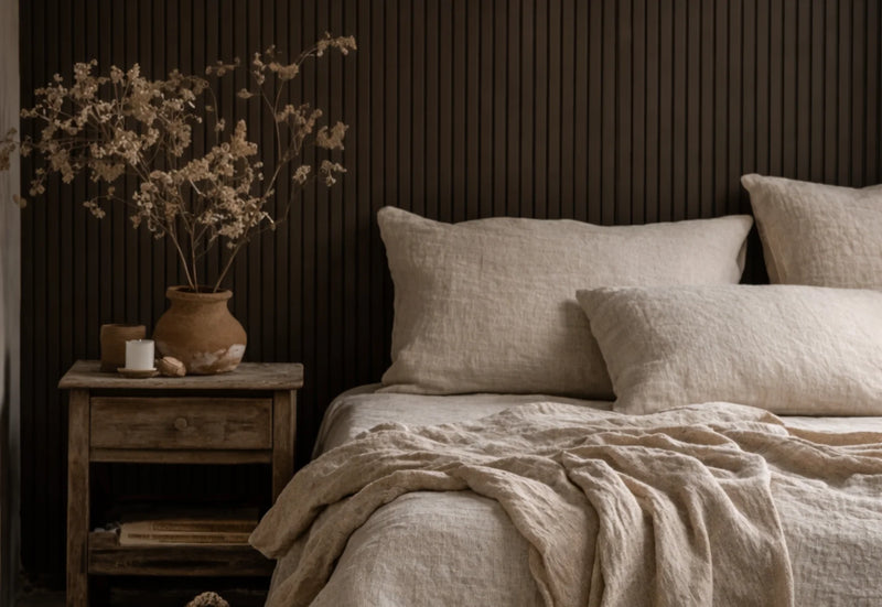 Feature wall with slatted panels