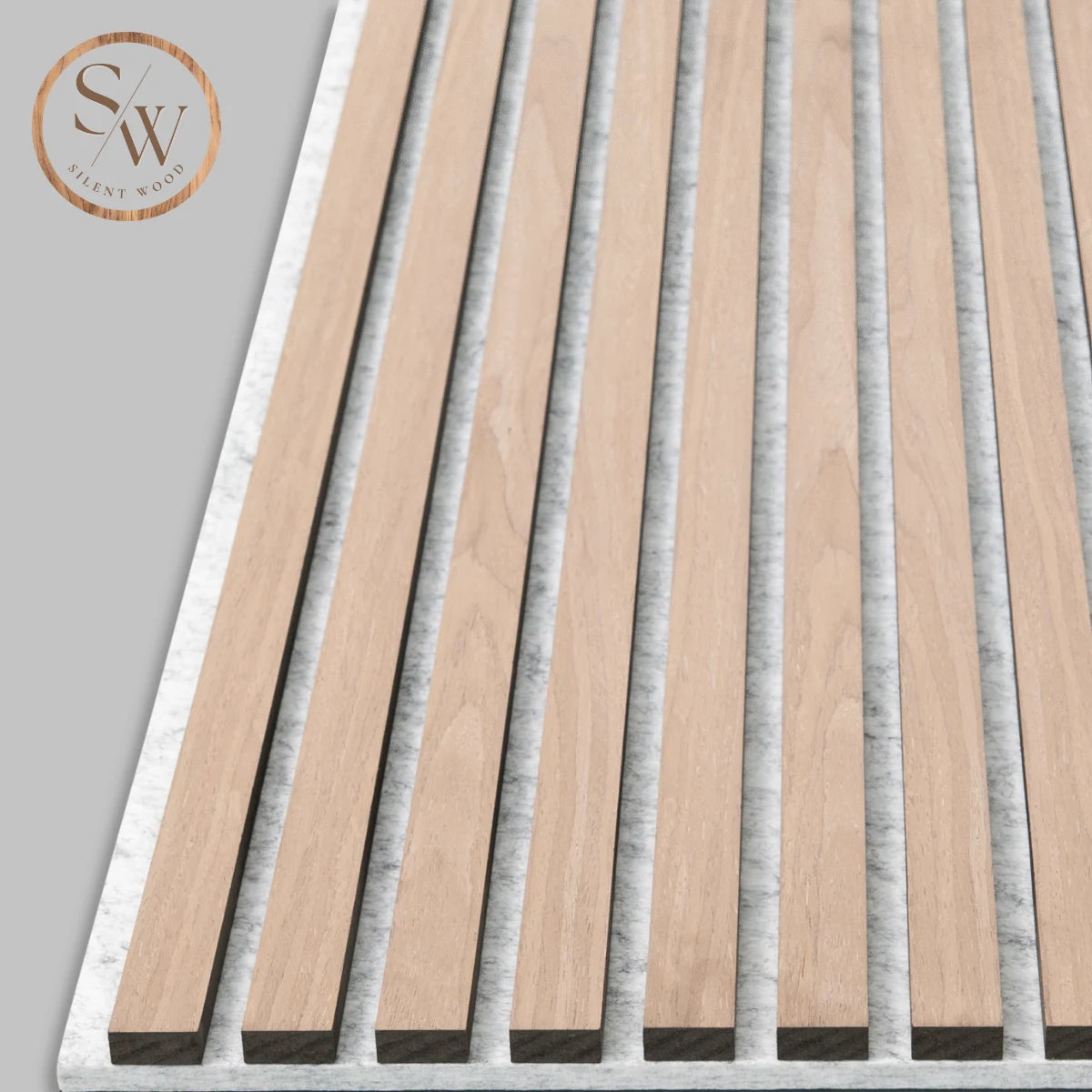 Premium light oak grå filt närbild kant ribbor