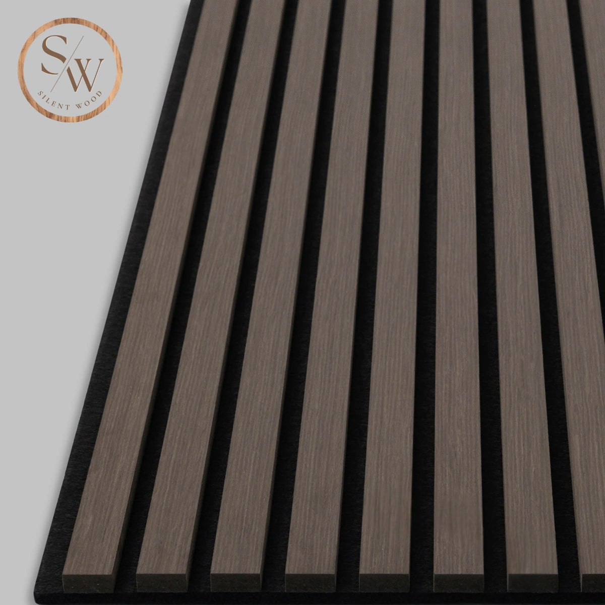 Akustikpanel premium Smoked Oak hörna närbild