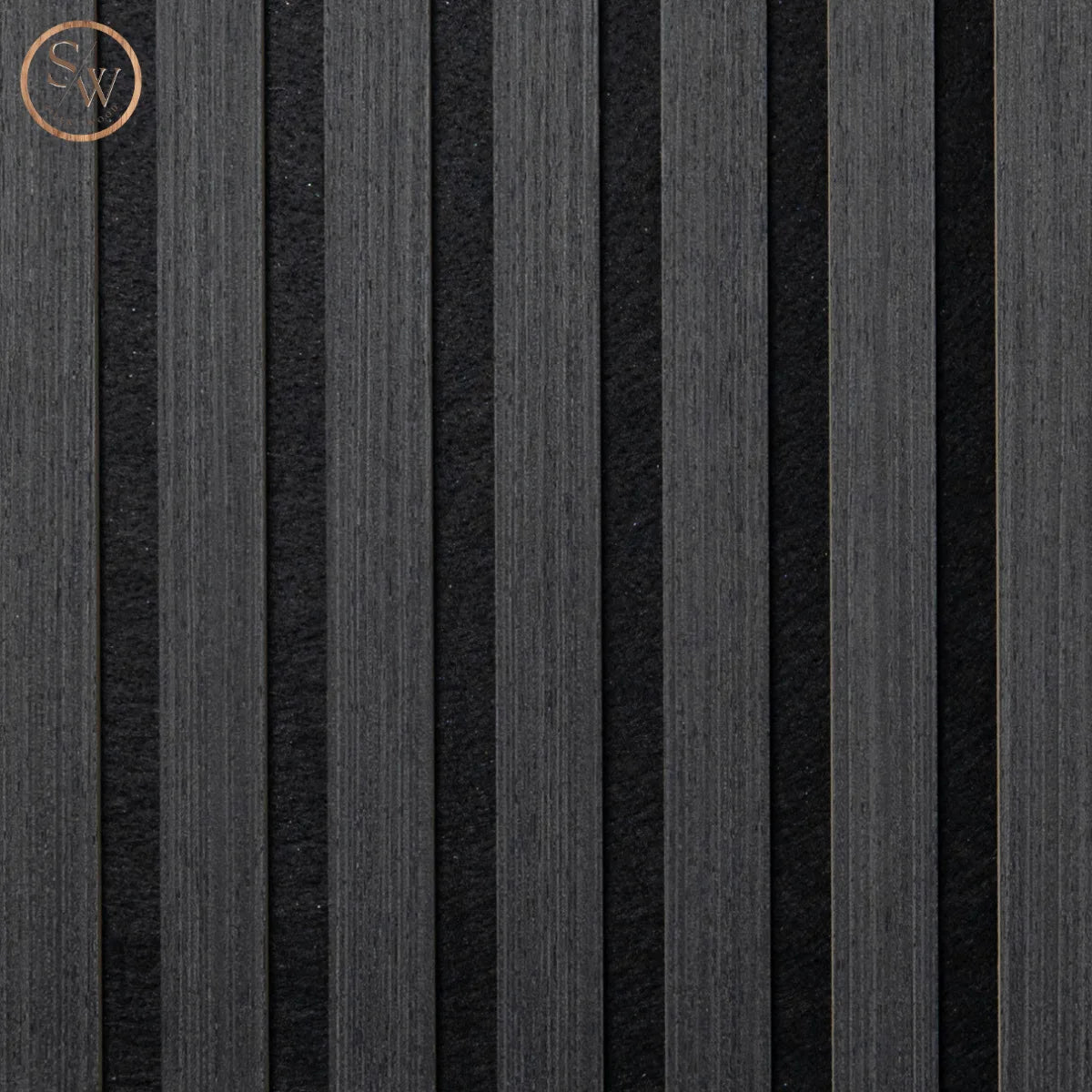 Akustikpanel standard black oak närbild