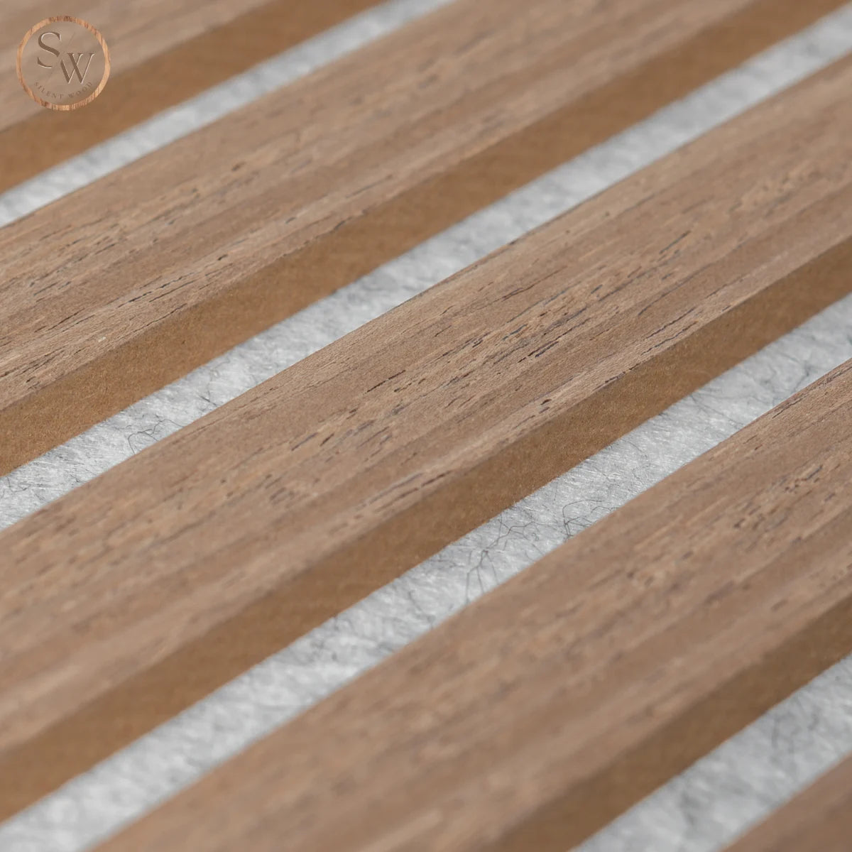 Standard light brown oak grå filt närbild extra ribbor
