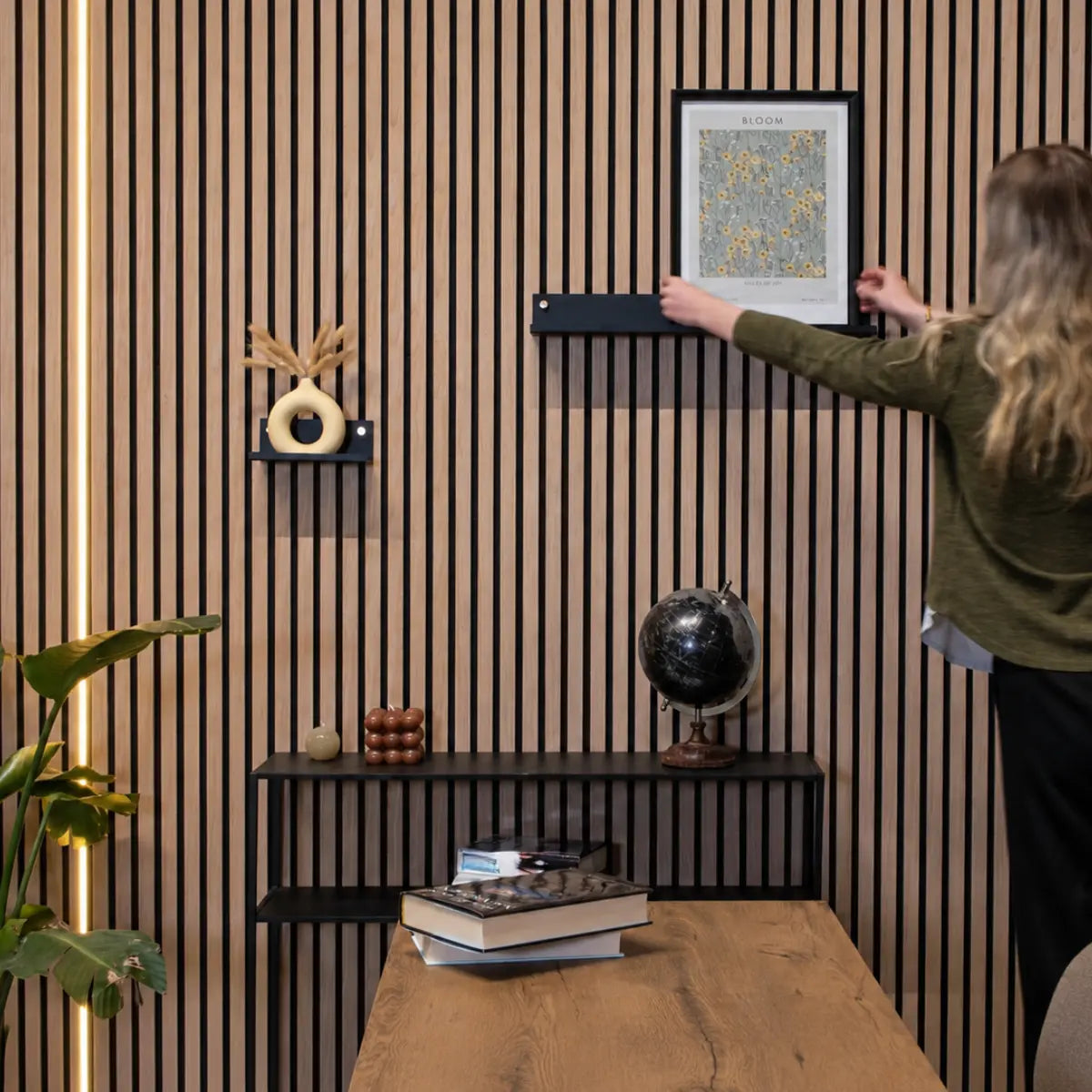 Akustikpanel light brown oak tillbehör kontor