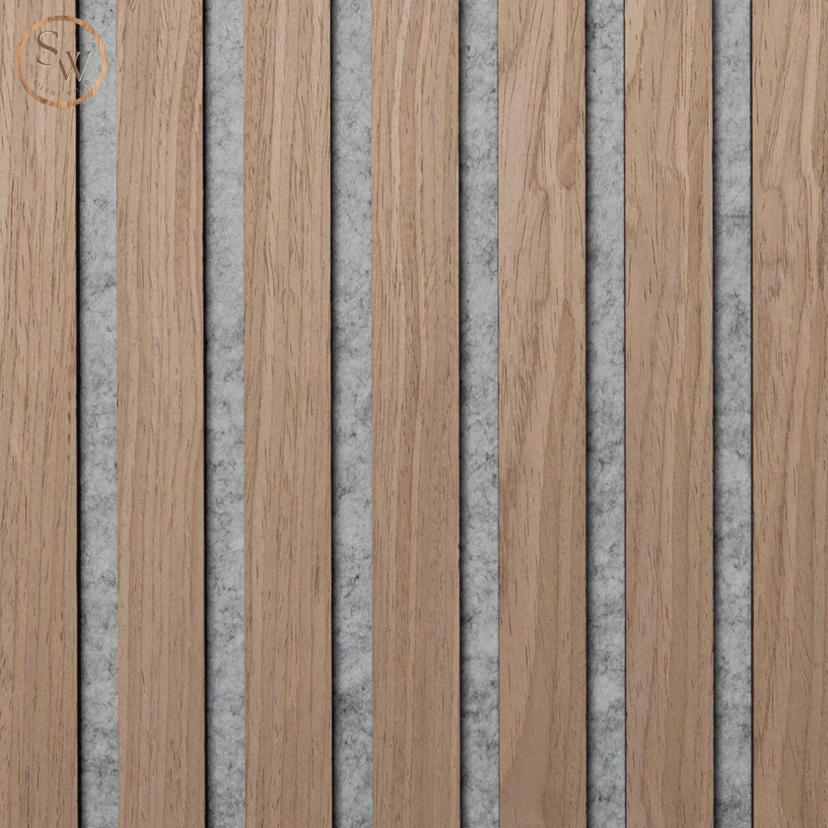 Premium Light brown oak grey felt närbild rakt framifrån
